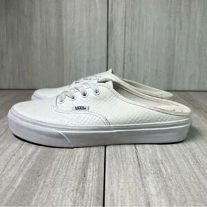 Vans Authentic Slip On Mules White SnakeSkin Print Shoes Sneaker Womens Size 7